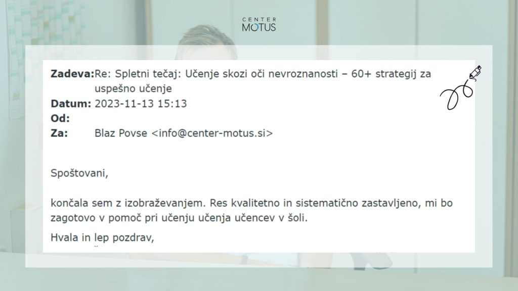 mnenje učiteljice o spletnem tečaju