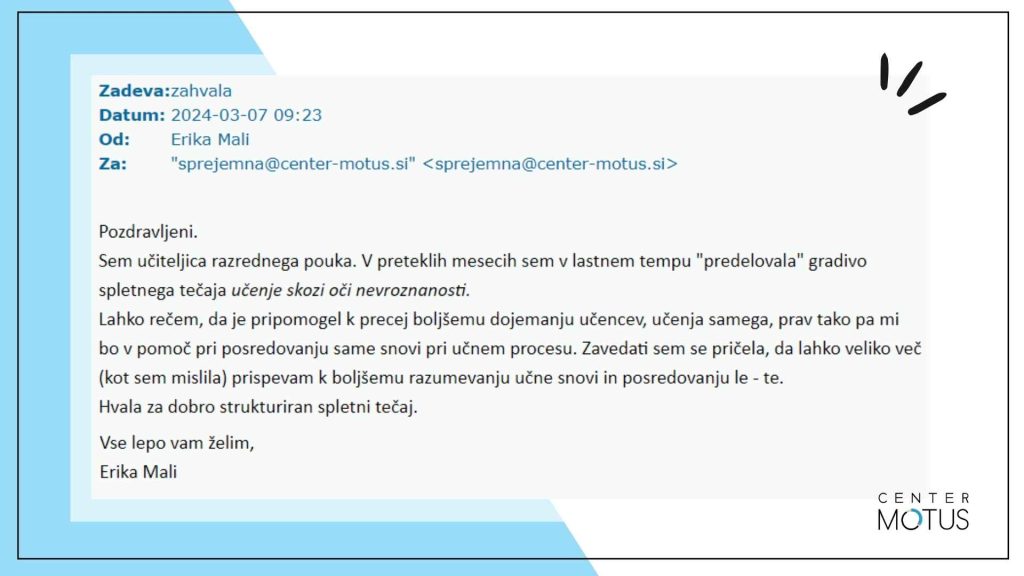 Spletni tečaj o učnih strategijah, mnenje učiteljev